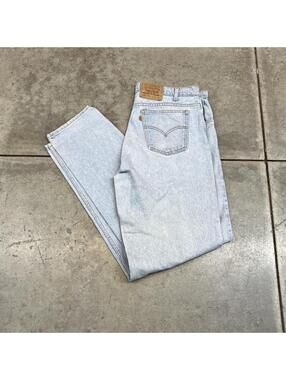 vintage levis 550 faded blue orange tab relaxed baggy fit jeans size 38 x 36